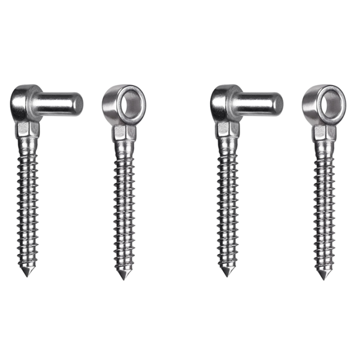2X Stainless Steel Wood Threaded Bolt Hinge Wooden Fence Gate Bolt Post ...