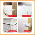 Child Lock Protection Of Children Right Angle Locking Drawer Cabinet Doors For Children's Safety Kids Safety Plastic Protection Lock Anti-clamping Hand 1Pair. 