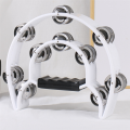 Half Moon Tambourine Musical Instrument Percussion Drum & Guitar Playing (White). 