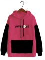 Women/ Ladies Loose-Fitting / Over-Sized Hodie T Shirt Long Sleeve Printed Snoopy Lancer Awesome Hoodie High Quality Cotton Fabric Cotton Fabric Hoodie / Jacket In Pink Colors. 