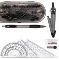 8PCS Student Supplies with Shatterproof Storage Box Math Geometry Kit Set for Engineering Drawing Compass Protractor Ruler. 