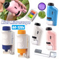 Mini Pocket Microscope 60x-120x Handheld Microscope Kit Powered Microscope With Led Biological Kids Science. 