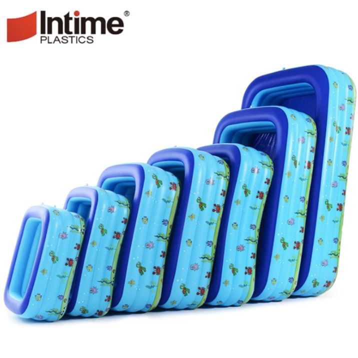 INTIME 7 Sizes Inflatable Family Swimming Pool 3 Layer Rectangular Kids Swimming Pool
