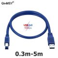 5M 3M 2M USB 3.0 Type A Male to B Male super Speed 5Gbps Sync Data Print Printer Wire Cable for 2.5 3.5 Inch HDD/SSD Hard Drive. 