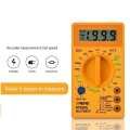 DT830D Mini Digital Multimeter Voltmeter Voltage Ampere Ohm Tester DC AC Ammeter Power Meter Test with Probe Buzzer and Free Battery. 