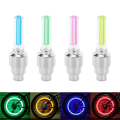 2 Pcs LED Bike Car Tire Light Dust Valve Cap with Batteries. 