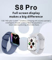 S8 PRO Series 8 Smart Watch 1.75 Inches 2.5D Curved Full Touch Screen Smartwatch Bluetooth Call Blood Pressure Watches With NFC Function Magnetic Wireless Charging. 