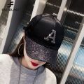 Women Baseball Cap Rhinestone Sequin Letter Sun Hat Summer Girls Adjustable Snapback Hip Hop Cap. 