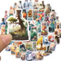 20/40pcs Bottle World Stickers Miniature Terrarium Stickers for Laptop Scrapbook Journal Kids Girls Boys Stickers. 