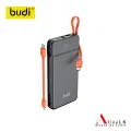 10000 mAh Quick Charge Power Bank with built-in charge cable. 