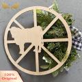 SuperRide Farmhouse Wreath Rustic Farmhouse Welcome Sign with Cow Wheel Garland Non-fading Front Door Hanging Wreath Spring Farmhouse Wreath. 