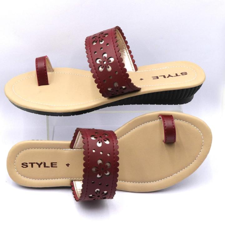 Ladies New Style Casual Sandals | Women's Maroon Color Slippers | Imandi Enterprises