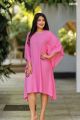 Galleria Factory Single Shade Poncho Style Kaftan Tops ( Pink ). 
