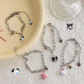 Kawaii Pochacco Bracelet Anime Cartoon Sanrio Bell Chain Bracelet Adjustable Fashion Cute Women Girls Birthday Jewelry Gift. 