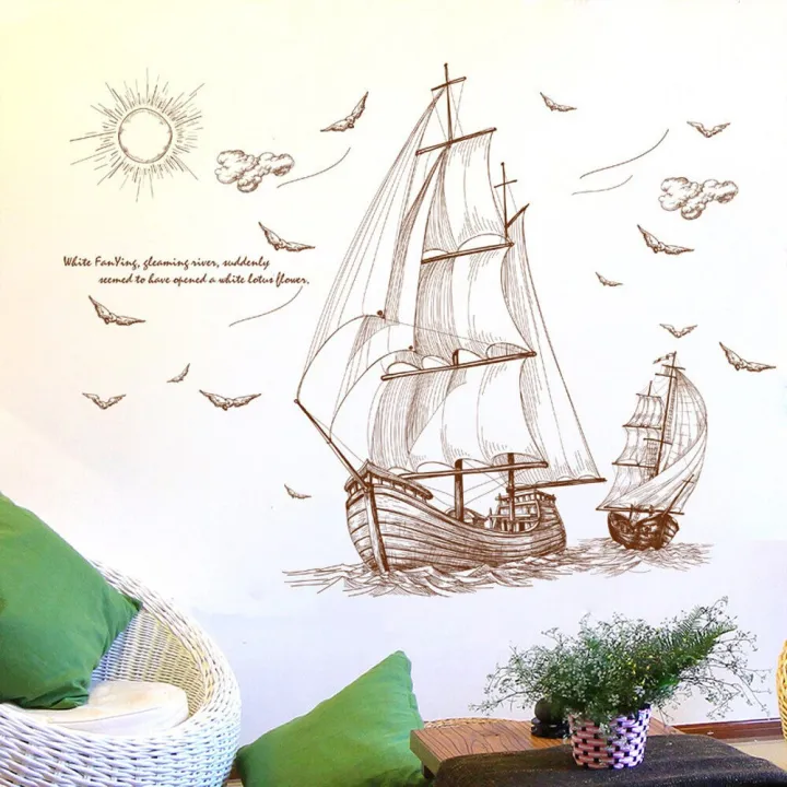 Brown%20Ships%20sailing%20in%20deep%20sea%20classic%20wall%20decoration%20Sticker%20%20room%20wallpaper%20bedroom%20nursery%20window%20decor%20wall%20stickers%20%20wedding%20decoration%20birthday%20decoration%20kids%20room%20decoration%20Wall%20Stickers%20-%20Image%204