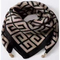 【Lumba】Magnetic buckle silk scarf autumn and winter women's small square scarf warm and cold-proof Korean scarf scarf decoration fashionable and versatile. 