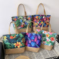 Fashion Folding Women Big Size Handbag Tote Ladies Casual Flower Printing Canvas Graffiti Shoulder Bag Beach Bolsa Feminina. 