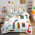 NEW Sweety Girl Cosmetic Printing Queen Duvet Cover Set Lipstick Mascara King Size Bedding Sets 2/3 Pcs with Pillowcase Pink MakeupShipping Bags. 