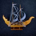 Handmade Wooden Sailing Boat Ship Home Decoration Gift Wooden Ship Model. 