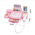 【Limited edition】 Mini Lighting Supermarket Cash Register Role Play Sound Effects Cash Register Play House Cashier Pretend Play Children's. 