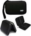 WD 2.5" HDD and SSD Carrying Case - Dual Protection, Black Silicon Hard Disk Pouch HDD Pouch External Hard Disk Pouch. 