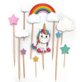 Unicorn Theme paper plate paper cup Paper Serviette Cake Topper Foil Balloon Cup Cake Topper Banner Set Partyware Uni Corn. 