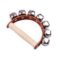 Handbell Hand Bells with 5pcs Jingle Bells Wood Handle Musical Instrument Toy for Music Class. 