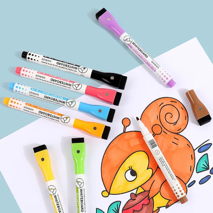 1/5/10Pcs%208%20Colors%20Erasable%20Magnetic%20Whiteboard%20Marker%20Pen%20Blackboard%20Marker%20Chalk%20Glass%20Ceramics%20Office%20School%20Art%20Marker%20Stationery%20-%20Image%203