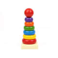 Wooden Rainbow Tower Ring Stacking Stack Up Educational Toys. 