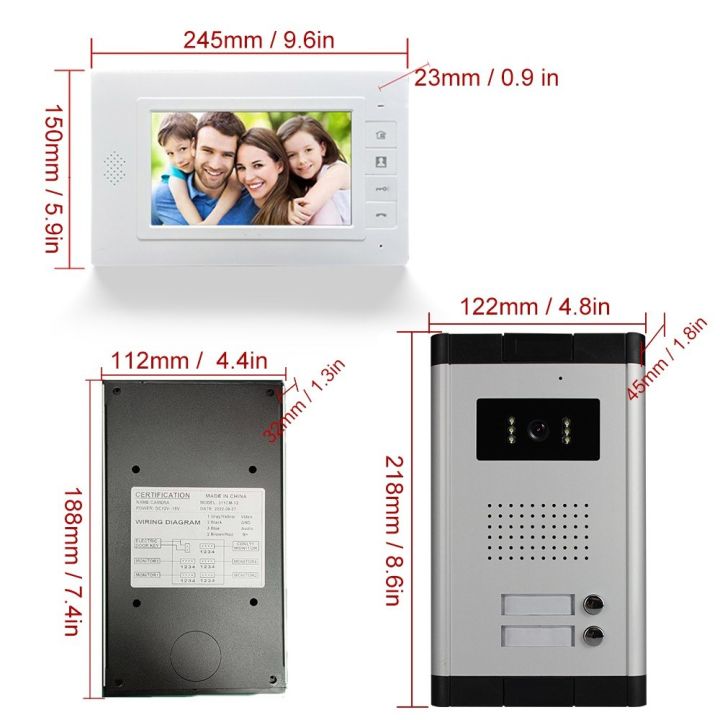 Video%20Doorbell%20Dual%20Units%20Apartment%20Video%20Intercom%20ystem%201%20Night%20Vision%20Camera%207%20Inches%20Monitor%20-%20Image%205