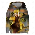 2023 Naruto 4-14T girls and boys' sportswear winter cartoon top fashion sports children Kakashi Naruto popular 3D hoodie. 