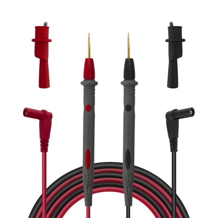 Electronic Test Leads Test Probes Multimeter Leads with Crocodile Clips Gold Plated Super Sharp Tips Silicone Test Lines PT1008 20A 1000 V