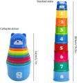Stacking Pile Up Tower Count Cups Baby Toy Numbers Letters Educational Colorful Stacking Cups Plastic Toy. 