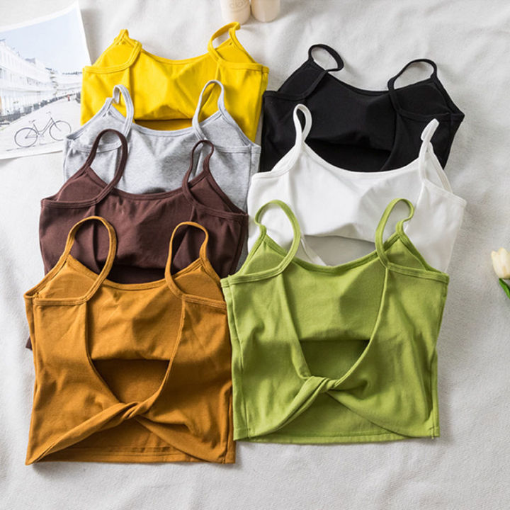 2023New%20Inner%20Wear%20Outer%20Wear%20Backless%20Top%20Women's%20Sling%20Beauty%20Back%20Short%20Exposed%20Umbilical%20Cord%20Chest%20Pad%20Underwear%20Vest%20-%20Image%206