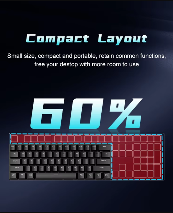 A61K%2061KEYS%20White%20/%20Black%20Mechanical%20Keyboard%20Type%20C%20Hot-swapable%20RGB%20Computer%20Gaming%20Mechanical%20Keyboard%20Red%20axis%20-%20Image%204