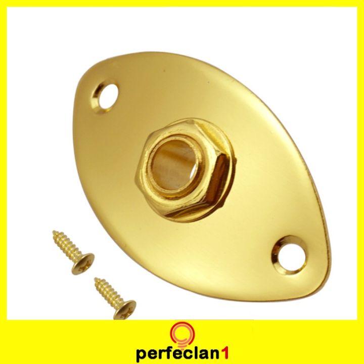 3Pcs Guitar Oval Style Jack Plate & 1/4\" Input Socket with