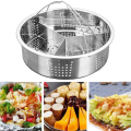 2X Separator Set Stainless Steel Steamer Basket Rack Accessories Fast Steaming Grid Basket Divider for Cooking. 