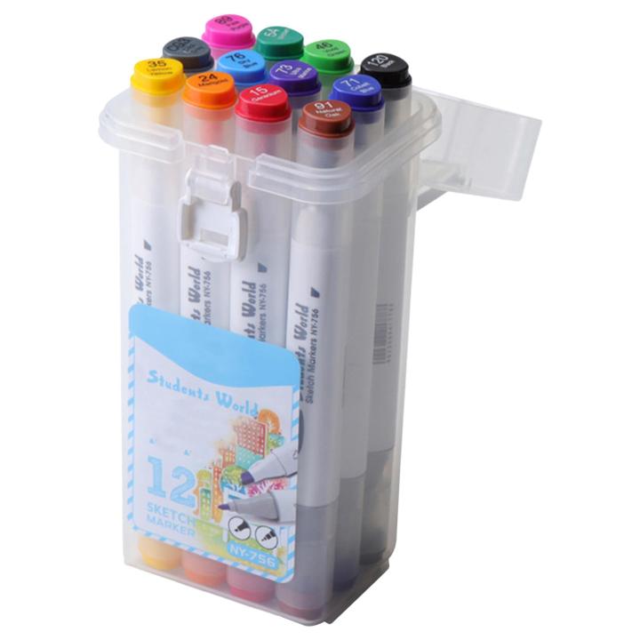 Cosme Marker Pen Double Head Marker Set Multifunctional 12/24/36/48/60 Colors Po ble Highlighter Pen for School Office Creative Hand Account Planner Note-taking High-quality Supplies Outline Pen