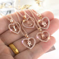 Wedding Necklace Extension Chain Name Initials Charm Necklace. 