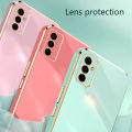 Biruiqu for Samsung Galaxy M13 4G Back Cover Luxury 6D Plating Frame Shiny Bling Phone Pounch Soft Silicone Square Phone Case. 