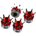 LeiyanPortable 4PCS Wheel Tire Valve Caps Cover Crown Shape Bling Diamond Tyre Stem Dust Valve Caps Truck Car Motorcycle Bicycle Air Cover. 