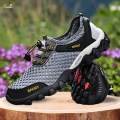 Men's Sneakers Breathable Lightweight Casual Mesh Upper Men Outdoor Shoes Men Hiking Shoes 39 Grey. 