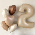 32/40Inch Cream Color Number Balloons 1-9 Large Digital Foil Helium Ball Girl Kids Adult Happy Birthday Party Decoration Wedding. 