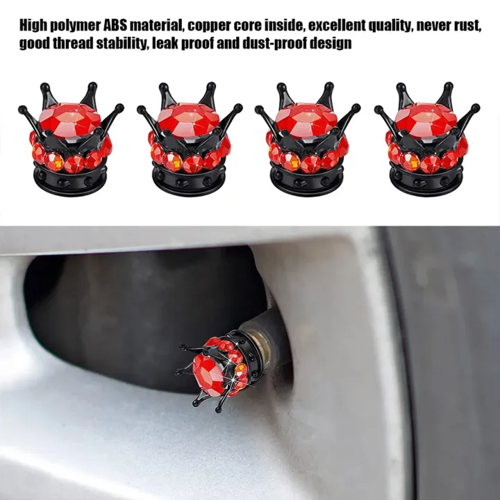 LeiyanPortable%204PCS%20Wheel%20Tire%20Valve%20Caps%20Cover%20Crown%20Shape%20Bling%20Diamond%20Tyre%20Stem%20Dust%20Valve%20Caps%20Truck%20Car%20Motorcycle%20Bicycle%20Air%20Cover%20-%20Image%204