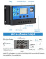 PowMr PWM Solar Charger Controller 10A 20A 30A 40A 50A 60A 12V 24V Battery Charger LCD Dual USB Solar Panel Regulator for Max 50V PV Input RBL. 