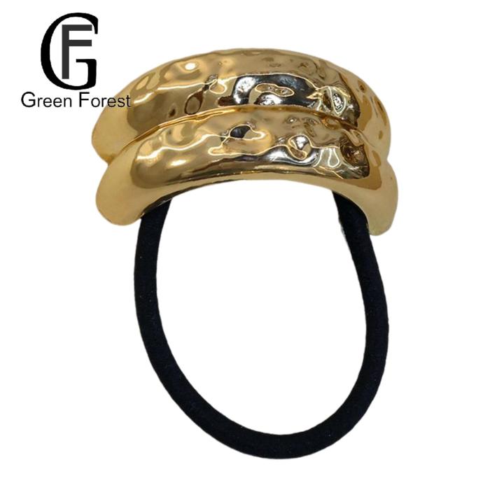 Elastic Hair Ring Boho Style Metal Hair Ring Bracelet Adjustable Ponytail Cuff for Women Trendy Hair Accessory for Healthy Hair Tie