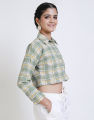 Spring & Summer Long Sleeves Crop Shirt. 