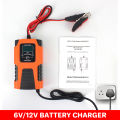 Battery charger 12V and 6V smart battery charger suitable for most battery types including Calcium, Gel and AGM, Wet batteries. 