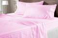 Egyptians Cotton Striped  Bedsheets light pink. 