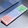 【Dream Sailing Store 】H300 wired luminous punk keycap mechanical keyboard game blue switch color backlit wired keyboard for pro gamer laptop. 